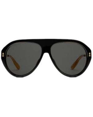 Gucci Navigator-Frame Glasses - Black