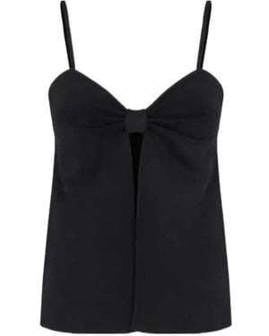 Cult Gaia Lennon Cut-Out Knitted Top - Black