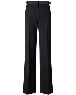 Wales Bonner Gallery Satin-Trimmed Wool-Twill Flared Pants - Black
