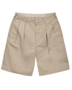 Nanamica Pleated Wide-Leg Shorts - Natural
