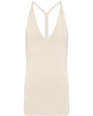 TOTEME Totême V-Neck Straight Hem Knitted Top - White
