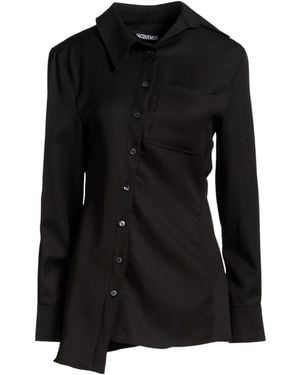 Jacquemus Wool Long-Sleeve Shirt - Black