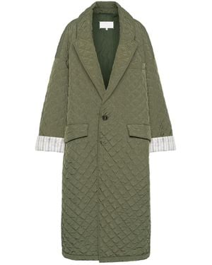 Maison Margiela Long Sleeve Quilted Coat - Green