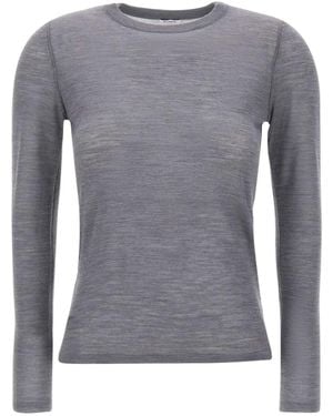 Aspesi Crew-Neck Long-Sleeve Knit Top - Gray