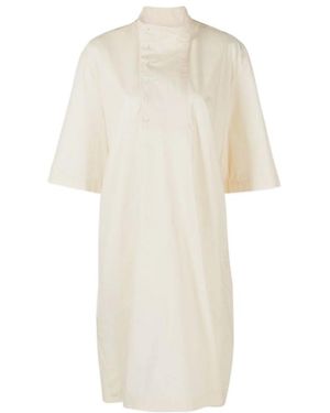 Lemaire High-Neck Cotton Dress - White