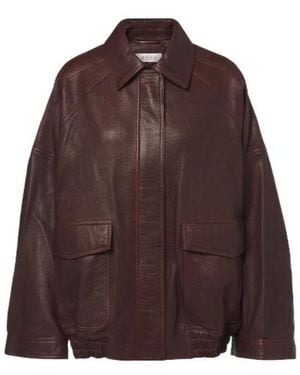 Rohe Leather Blouson Jacket - Brown