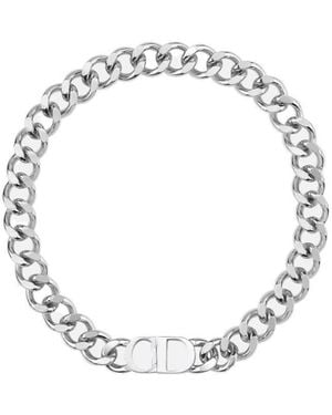 Dior Cd Icon Chain Link Necklace - Metallic