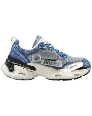 DSquared² Faster Panelled Low-Top Trainers - Blue