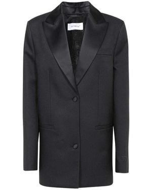 Off-White c/o Virgil Abloh Single-Breasted Long-Sleeved Blazer - Blue