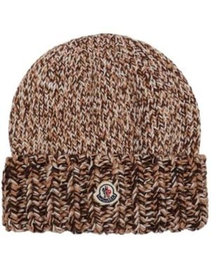 Moncler Mouliné Virgin Wool Beanie - Brown