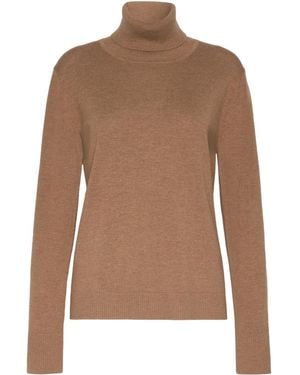 Max Mara Ribbed Turtleneck Knitted Sweater - Brown