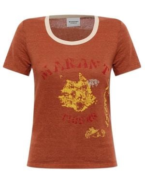 Isabel Marant Isabel Marant Étoile Kiliann Printed T-Shirt - Orange