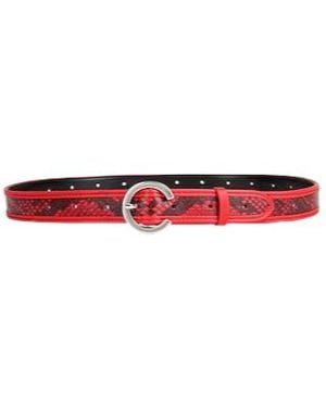 MAX&Co. Casual Snake Print Belt - White