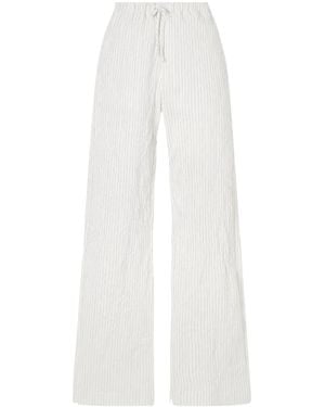 Rohe Jam Striped Casual Trousers - White