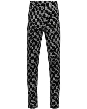 we11done Monogram Knitted Pants - Black