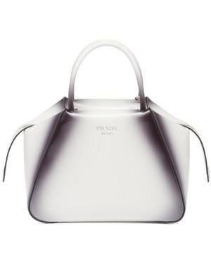 Prada Small Brushed Leather Handbag - Grey