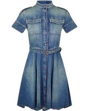 McQueen Denim Shirt Skirt - Blue