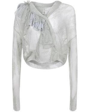 Alberta Ferretti Ruffled Laced Shirt - White