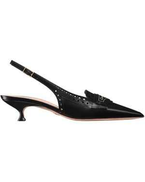 Dior Christian Boy Pointed Toe Slingback Court Shoes - Black