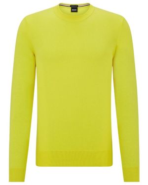 BOSS Embroidery Knitted Sweater - Yellow