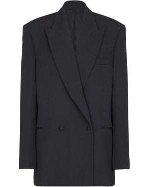 Balmain Oversized Grain De Poudre Jacket - Blue