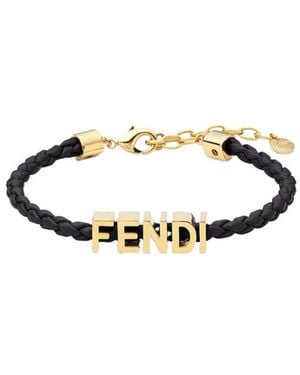 Fendi Graphy Logo Lettering Bracelet - White