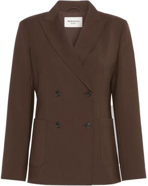 Weekend by Maxmara Woollen Cloth Blazer - Brown