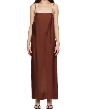 St. Agni Spaghetti Strap Slip Dress - Brown