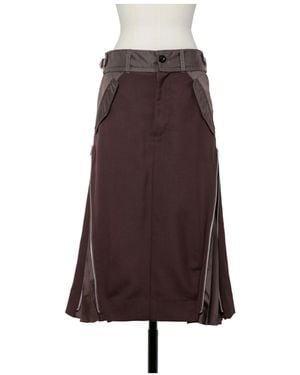 Sacai Suiting Mix Skirt - Brown