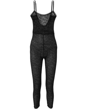 Eres Satin-Trimmed Lace Bodysuit - Black