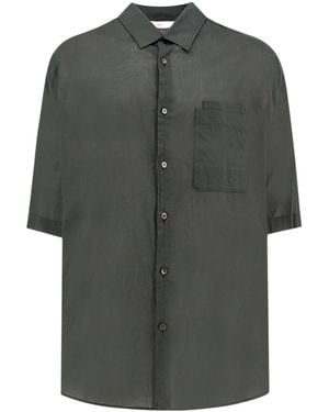 Lemaire Collared Short-Sleeved Shirt - Grey