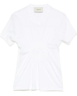 Coperni Ruched Cut-Out T-Shirt - White