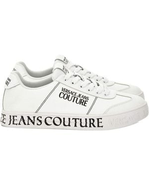 Versace Jeans Couture Couture Logo Printed Lace-Up Trainers - White