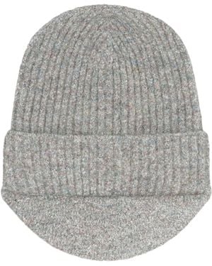 RANRA Mélange-Effect Knitted Beanie - Gray