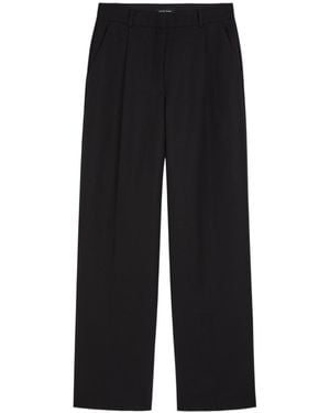 Anine Bing Trent Straight-Leg Canvas Pants - Black