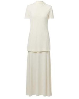 Jil Sander Layered Crêpe Maxi Dress - White