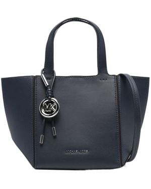 Michael Kors Logo Charm Top Handle Bag - Blue