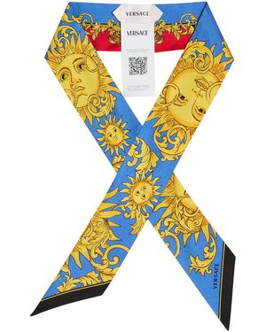 Versace Printed Silk-Twill Bandeaux - Metallic