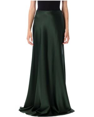 Ralph Lauren Collection Satin Flared Maxi Skirt - Green