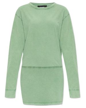 DSquared² Long Sleeved Handwritten Logo Mini Dress - Green