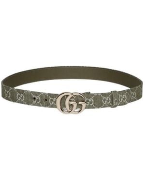 Gucci Gg Monogram Canvas Belt - Green