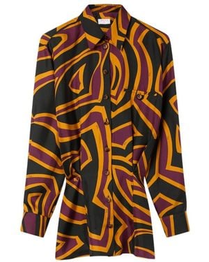 PUCCI Labirinto Print Silk Shirt Dress - Multicolor