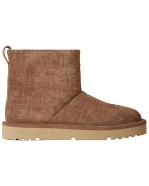 Fendi Ff Motif Ankle Boots - Brown