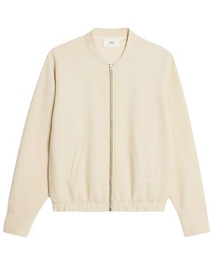 Ami Paris Ami Zipped Bomber Jacket - Natural