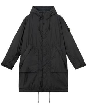 Stone Island Quilted High-Collar Vest With Adjustable Fit By - Black