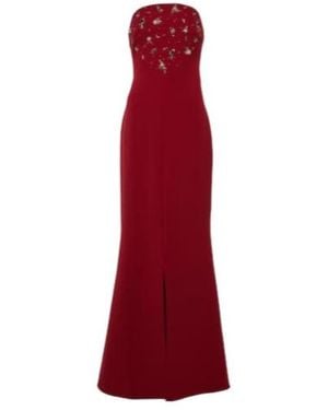 Safiyaa Makkari Embellished Strapless Crêpe Gown - Red