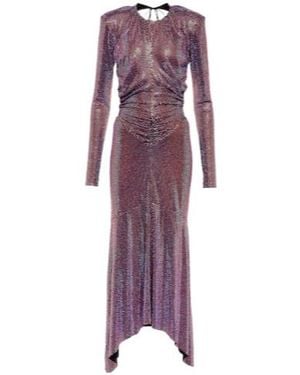 Alexandre Vauthier Metallic Ruched Maxi Dress - Purple