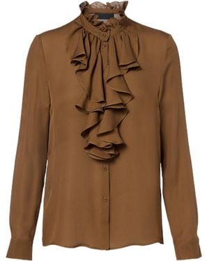 Nili Lotan Ruffled Shirt - Brown