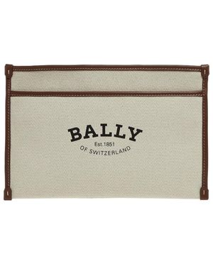 Bally Logo Clutch - Natural