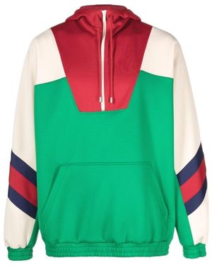 Gucci Colour-Block Panel Hoodie - Green